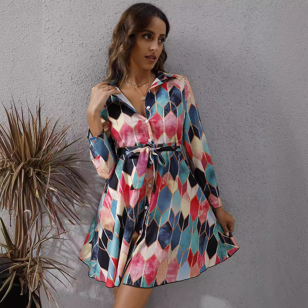 Shirt dress for women with an elegant waist Lune London