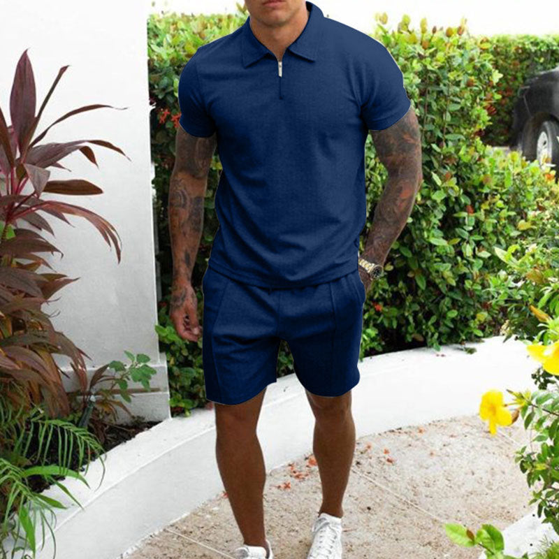 Men's Comfortable Chic Polo and Leisure Shorts Set