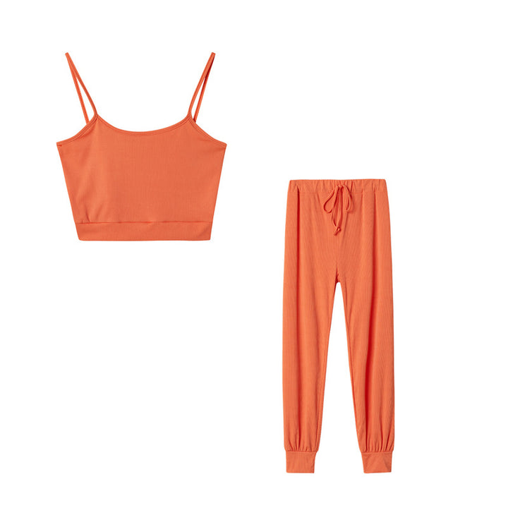 Lune London Women's Cropped Ribbed Loungewear Set
