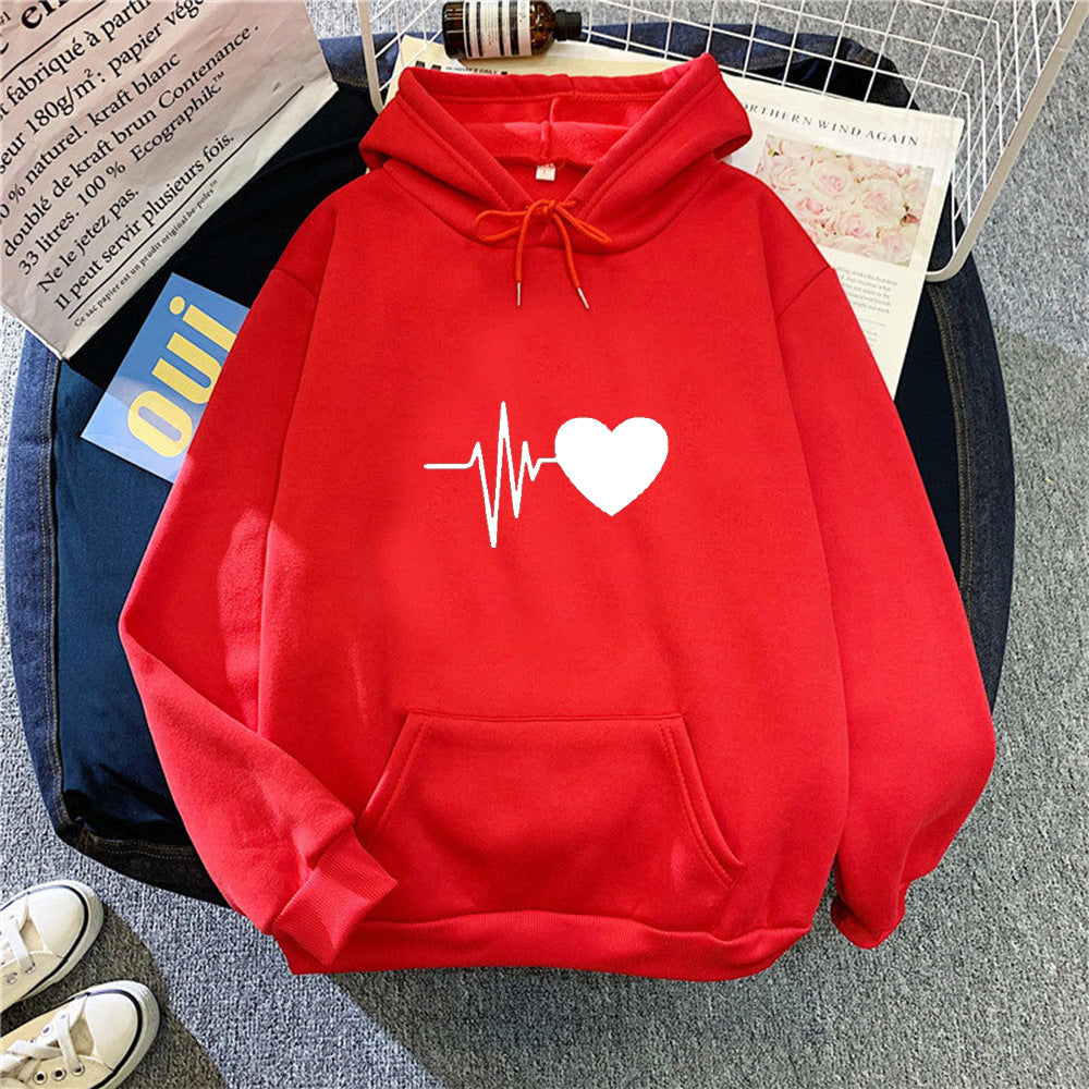 Women's hoodie with heartbeat motif Chic & Stil