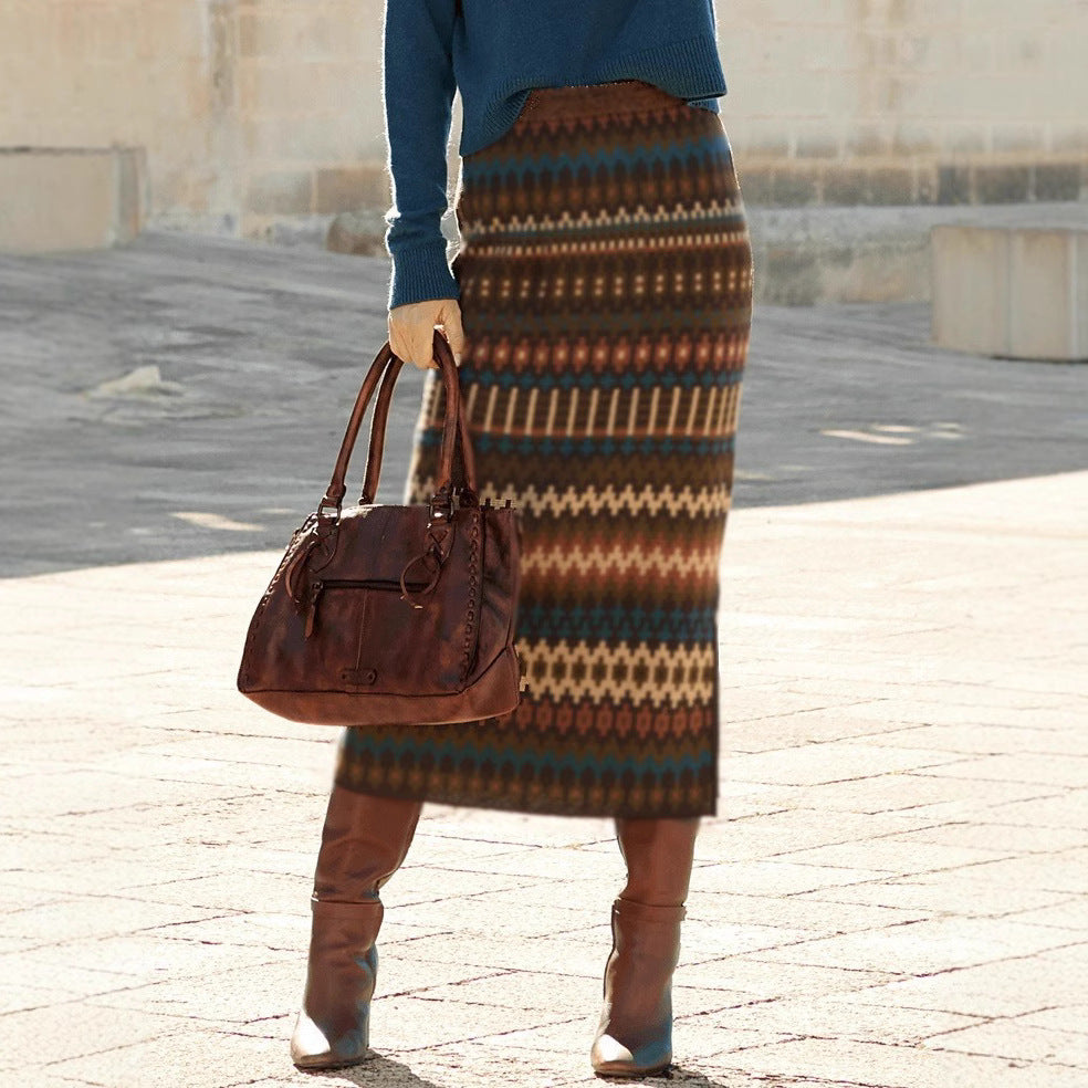 Bohemian maxi skirt with Lune London pattern