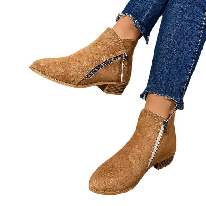 Ladies Stylish Ankle Boots with Zipper Fashion Lune London