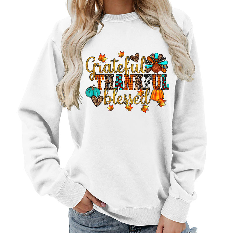 Sweatshirt pour femme avec motif de remerciement d'automne Chic & Stil