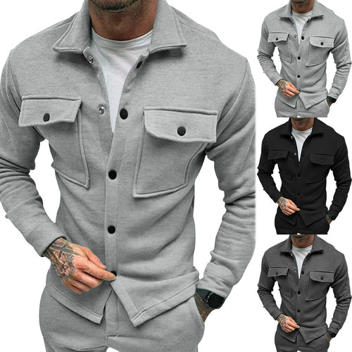 Casual transition jacket for men with practical pockets and snap button closure Lune London