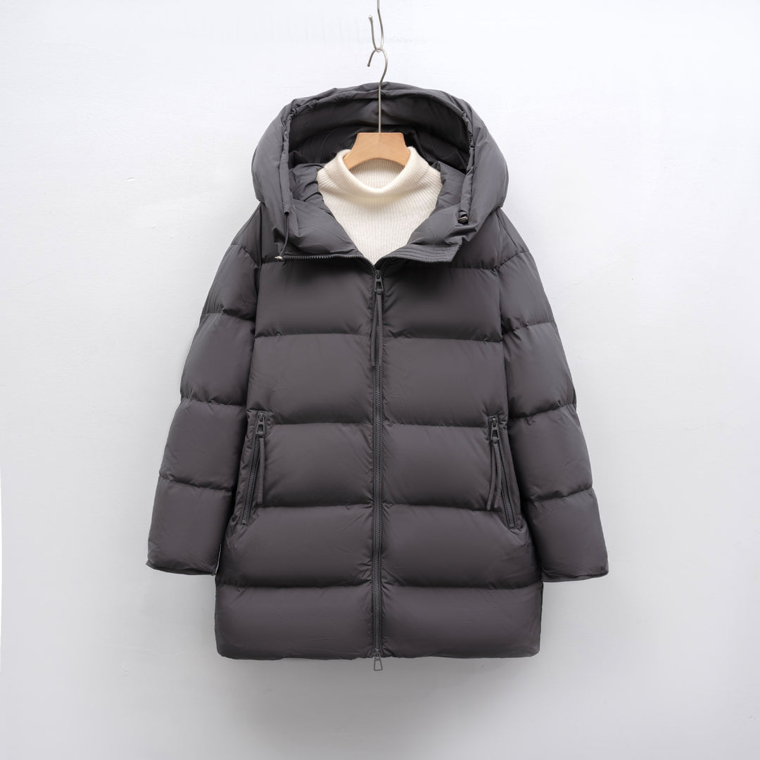 Ladies winter coat in oversized style with hood Lune London