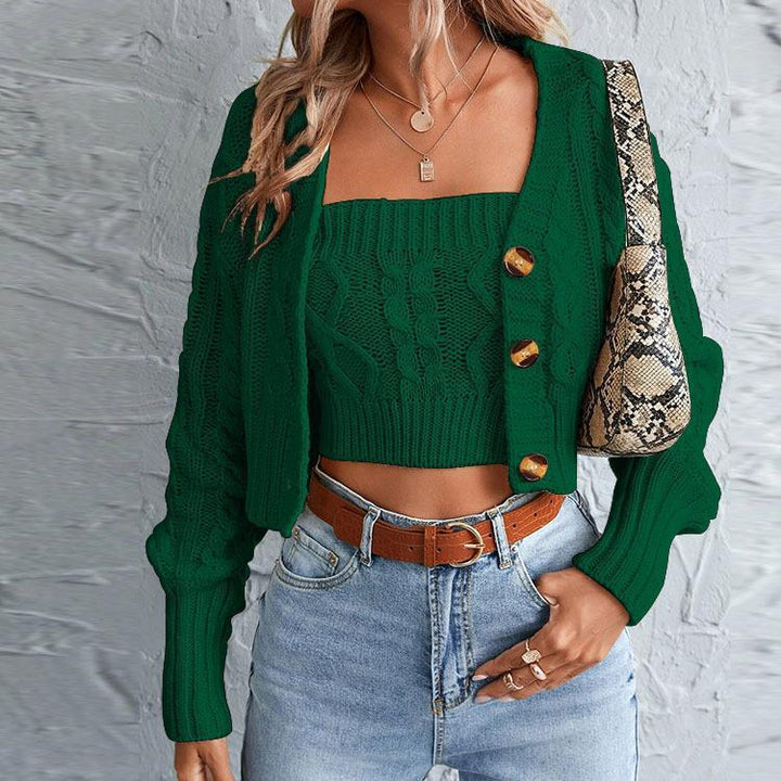 Knit jacket for women with structured design and button detail Lune London