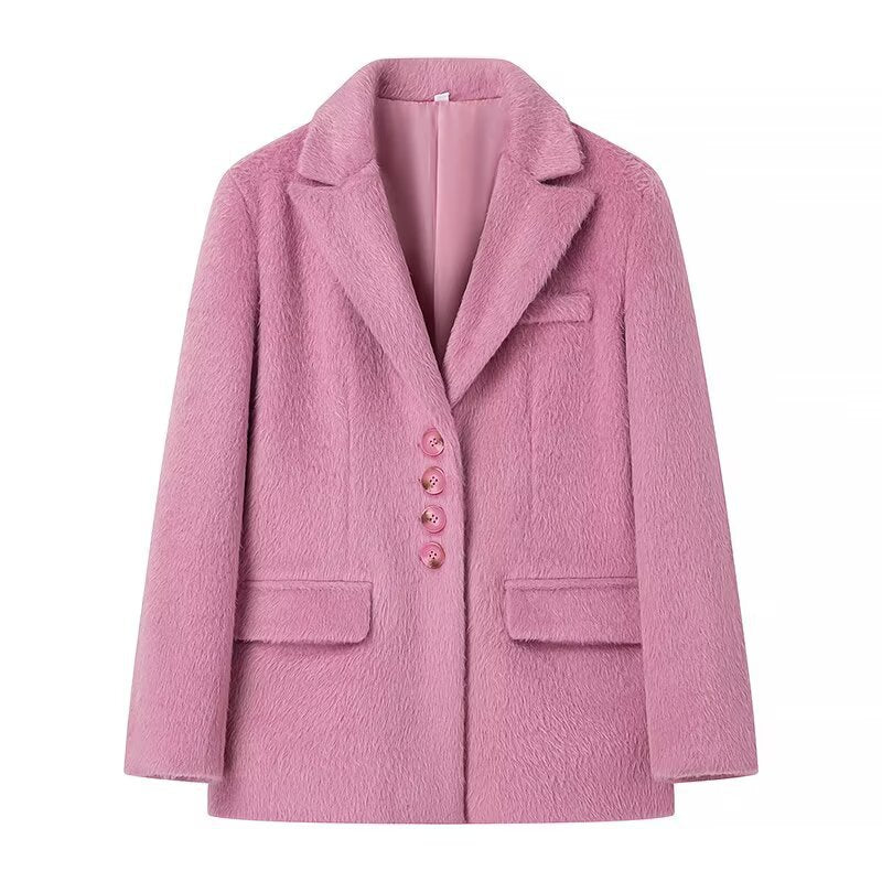 Women’s elegant wool blazer with soft fleece finish Lune London