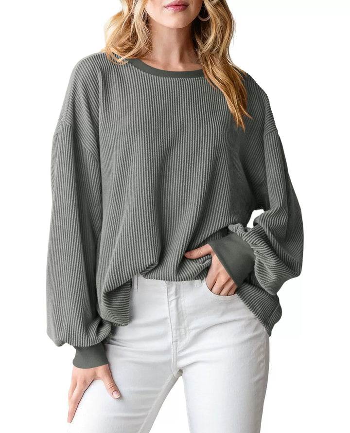 Pull en rib avec des manches amples pour femmes Lune London
