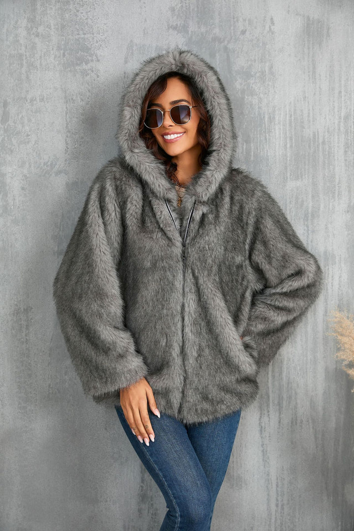 Ladies cozy hooded jacket Lune London