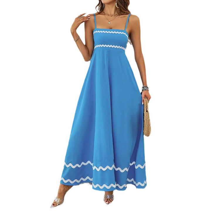 Maxi dress for women with a delicate ruffled hem and thin spaghetti straps Chic & Stil