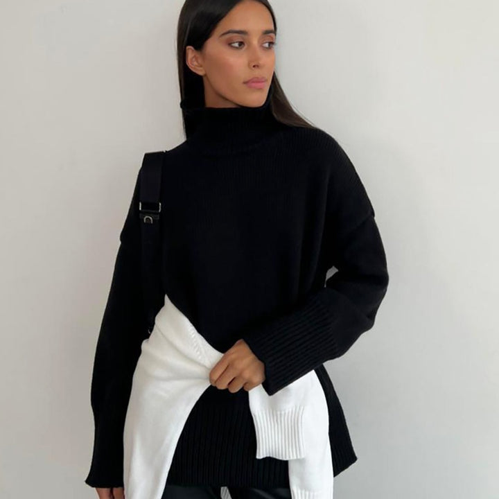Oversized turtleneck sweater for women in soft knit Lune London