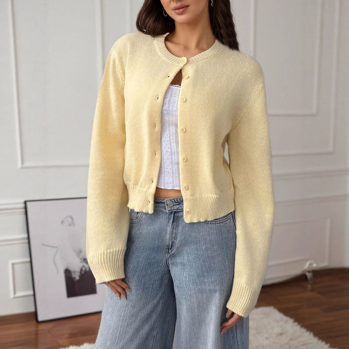 Women's knitted jacket with button detail and relaxed fit Lune London