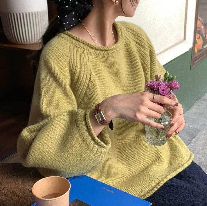 Knitted sweater for women with a relaxed silhouette and modern details Lune London