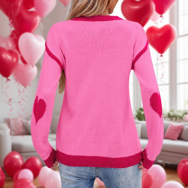 Pull en tricot pour femmes avec motif en cœur et coupe décontractée Chic & Stil