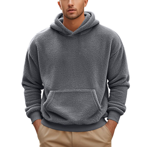 Men's cozy fleece hoodie with practical pockets and elastic cuffs Chic and style