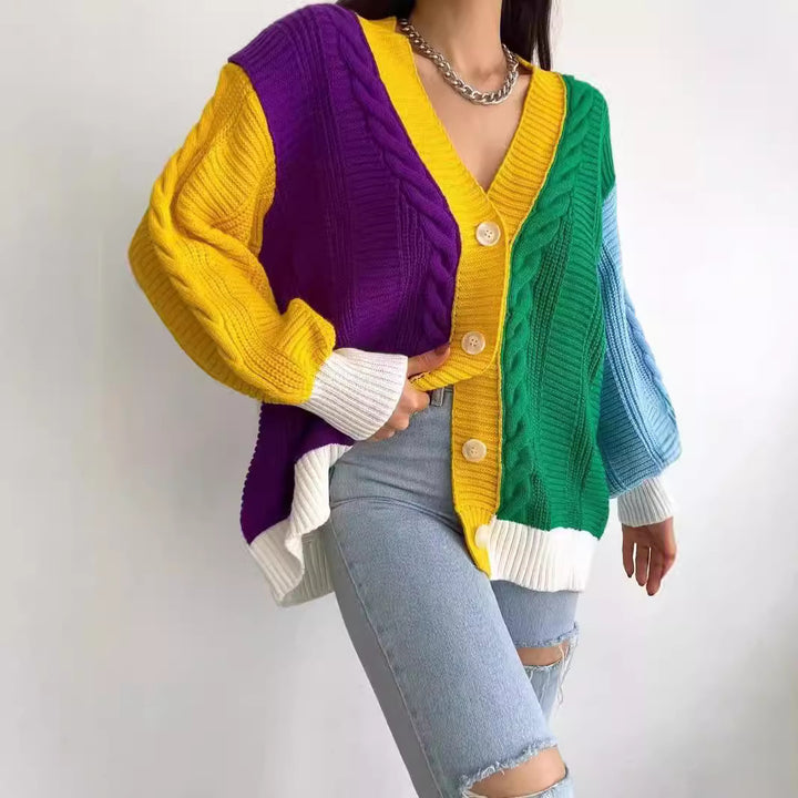 Ladies colorful vest with braided details Lune London
