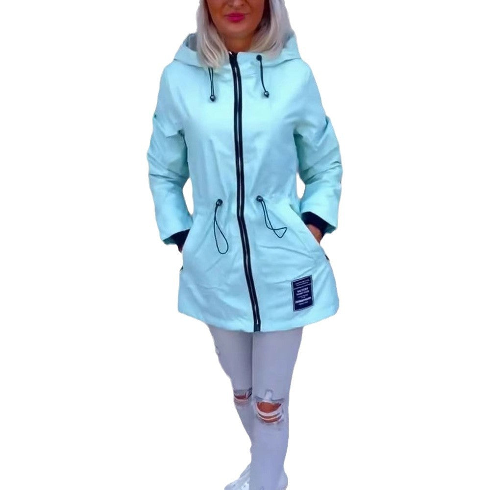 Veste de pluie décontractée pour femmes avec cordon de serrage ajustable Chic & Stil