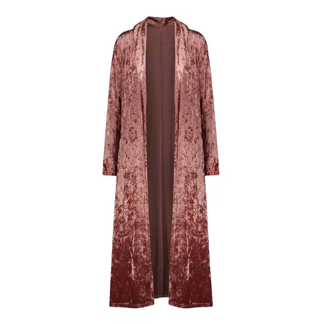 Cardigan en velours élégant pour femmes avec ouverture frontale et coupe décontractée Chic & Stil