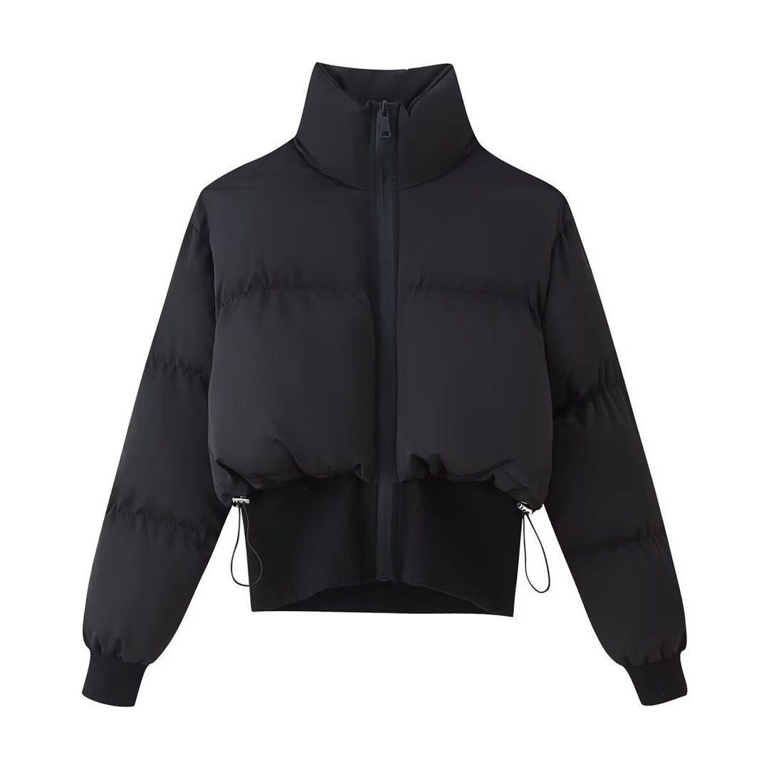 Quilted women’s jacket with high collar and practical drawstring Lune London