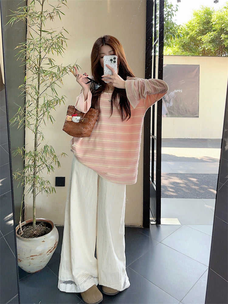 Women's Casual Long Sleeve Shirt with Fine Stripe Pattern Chic & Stil