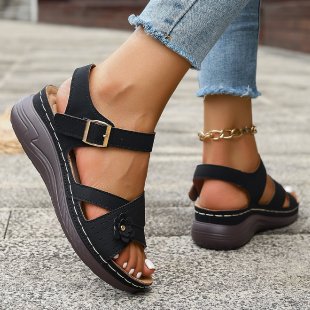 Ladies Adjustable Strap Sandals Lune London