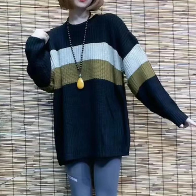 Casual knit sweater for women with modern block design in oversized fit Lune London