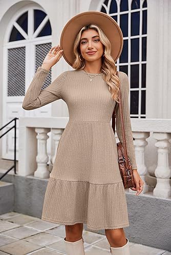 Maxi dress for women with ribbed structure and flared skirt Lune London