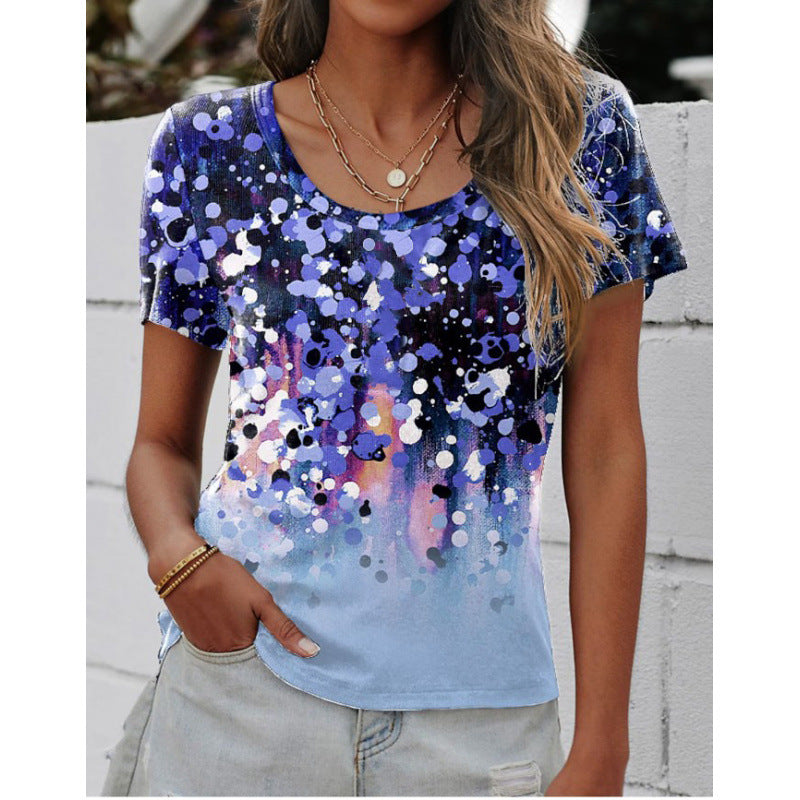 Ladies short sleeve T-shirt with artistic pattern Lune London