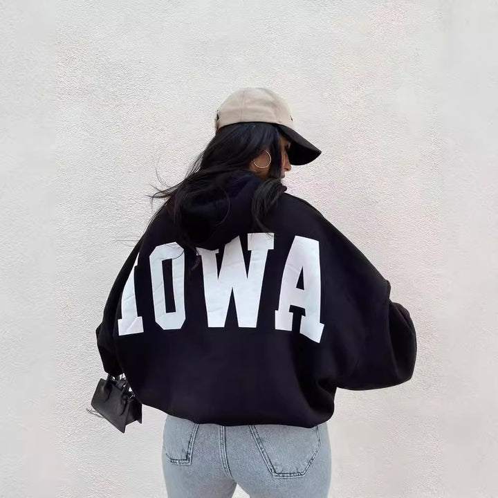 Oversized hoodie for women with a catchy inscription Lune London