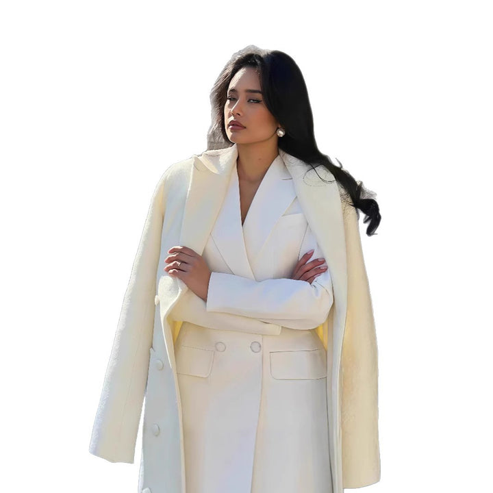 Ladies Elegant Blazer with Asymmetrical Cut and Decorative Collar Lune London