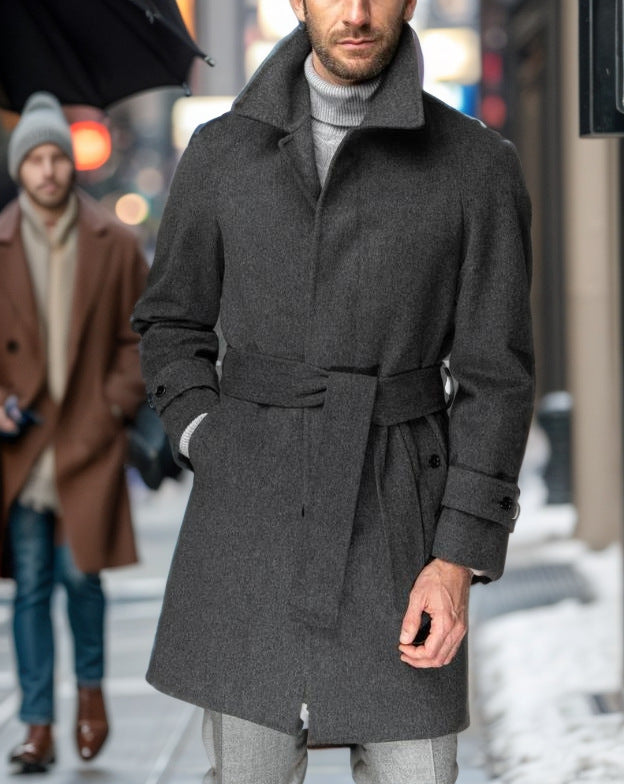 Elegant wool trench coat for men Lune London