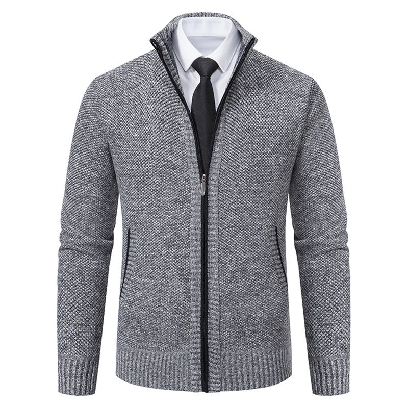 Elegant knitted jacket for men with full zip and structured design Lune London
