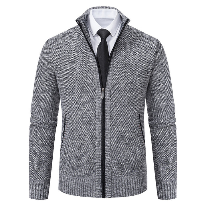 Elegant knitted jacket for men with full zip and structured design Lune London