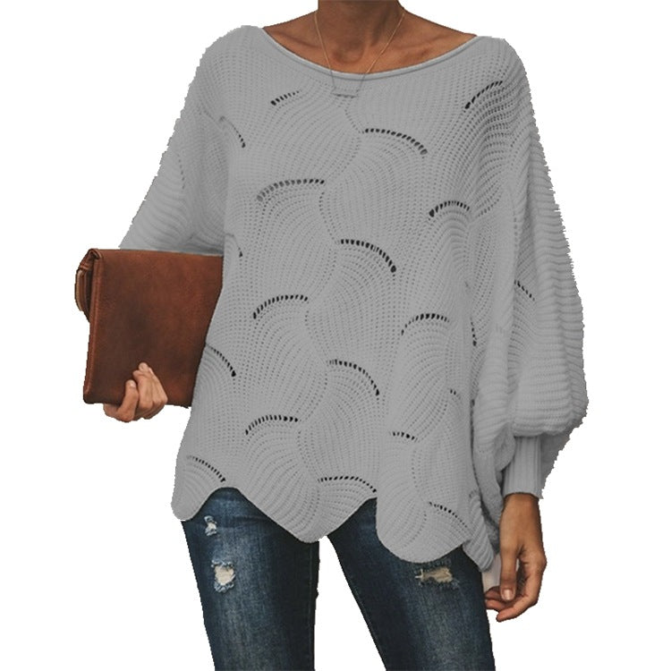 Lightweight knitted sweater for women with an elegant wave pattern Lune London
