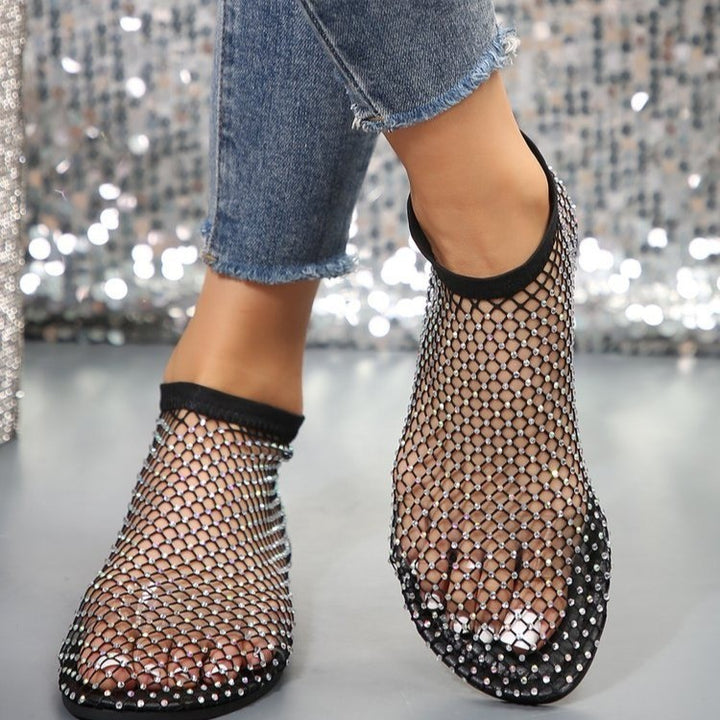 Mesh sandals for ladies with sparkling stones Lune London