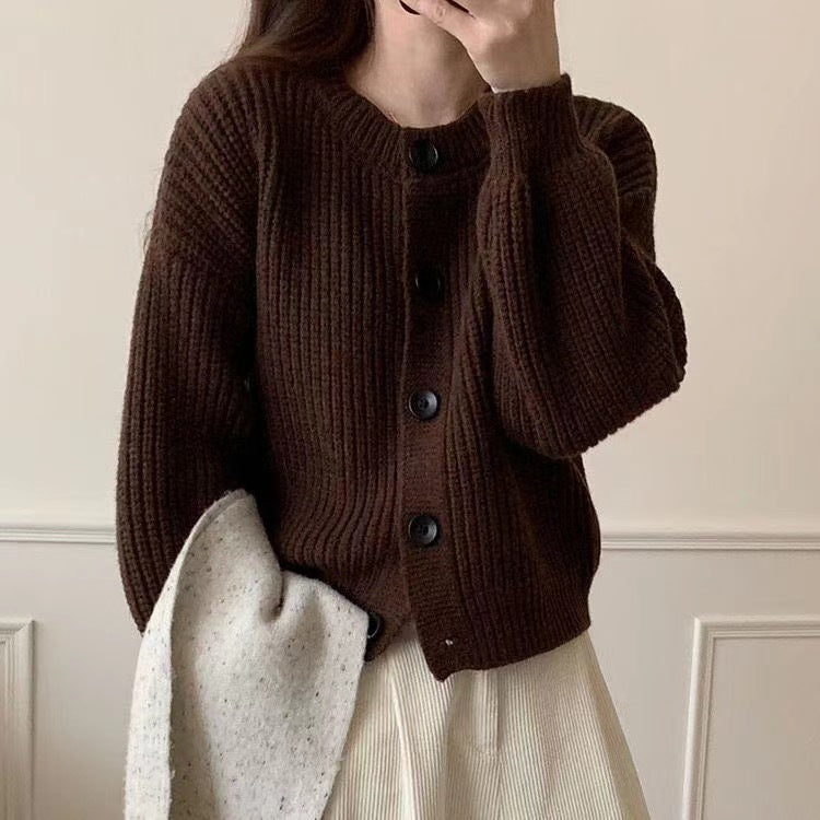 Knitted jacket for women with buttons Lune London