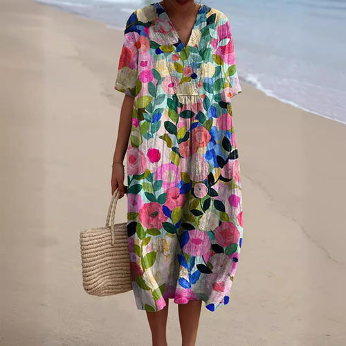Lune London | Hannah Colorful Summer Dress with Flowers