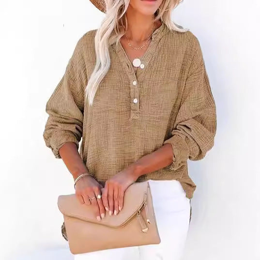 Oversized shirt for women with button placket Lune London