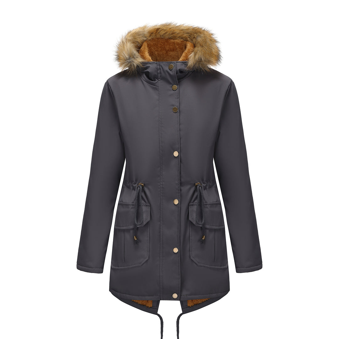 Ladies winter parka with fur collar Lune London