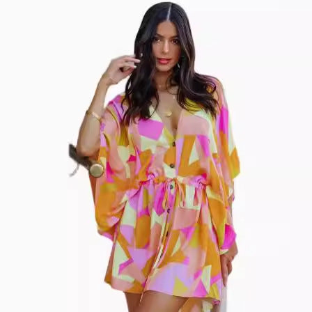Floral Print Button Dress Lune London for Women