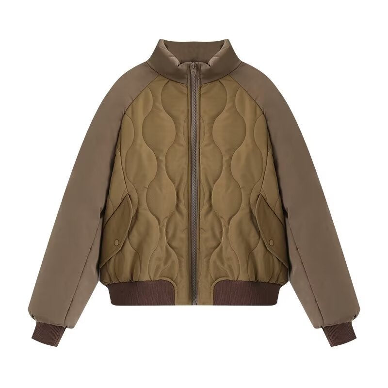 Quilted jacket for women with sporty design featuring high collar and elastic cuffs Lune London