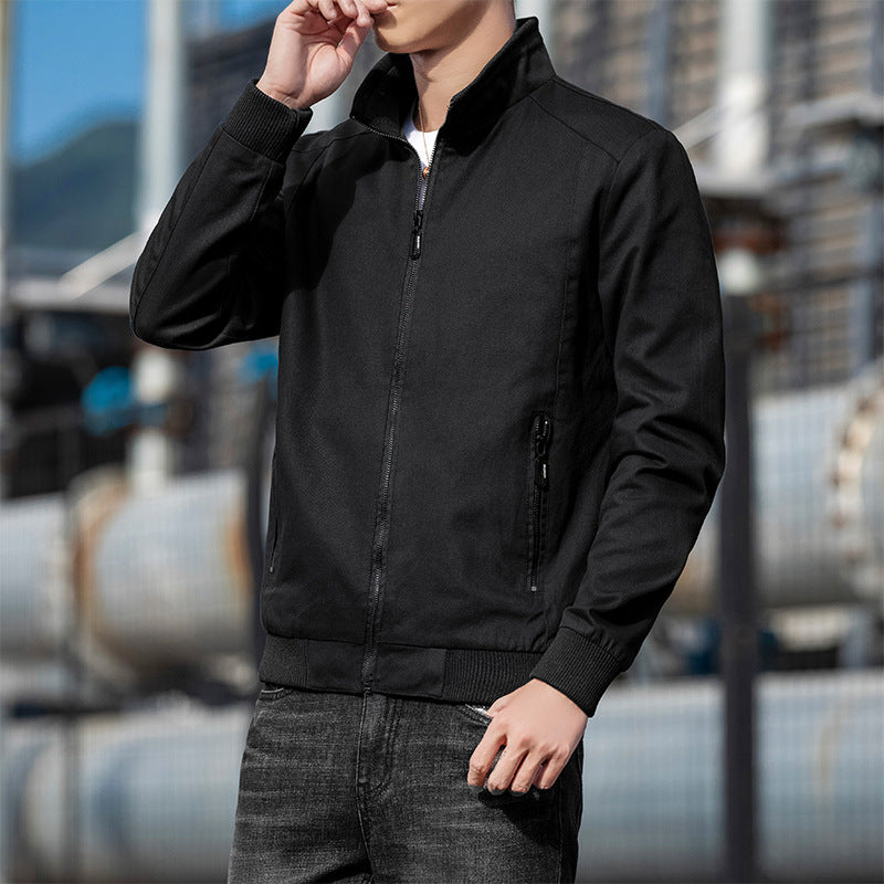 Casual transitional jacket for men with zipper and high collar Lune London