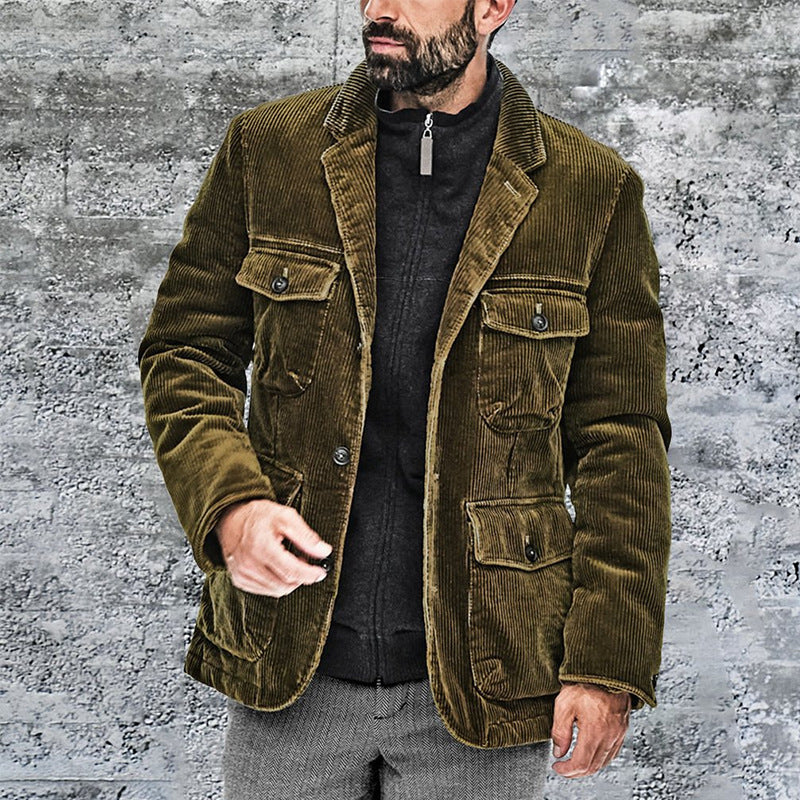 Lightweight corduroy jacket for men with practical pockets and modern design Lune London