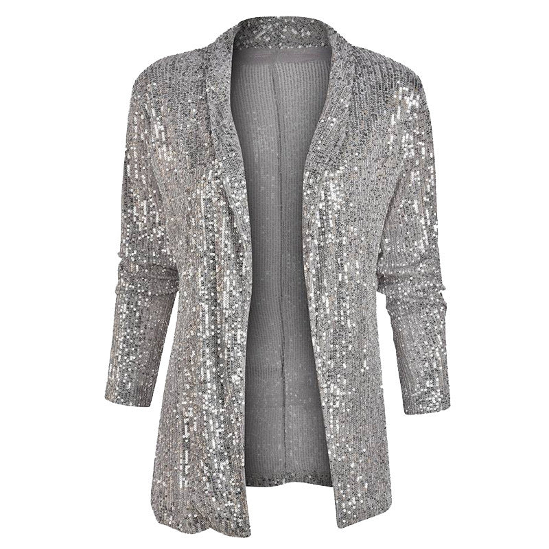 Ladies Shiny and elegant knitted cardigan with sequins Lune London