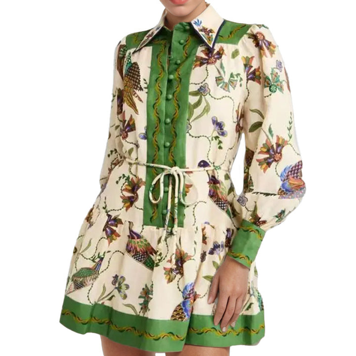 Robe blouse femme avec design floral et ceinture à la taille Chic & Stil