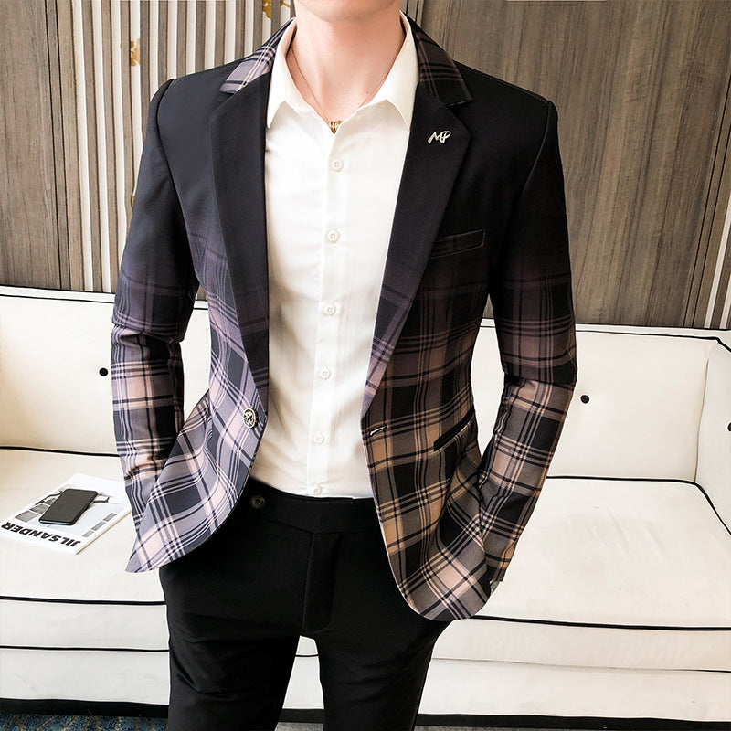 Elegant checked blazer for men with modern cut and refined details Lune London