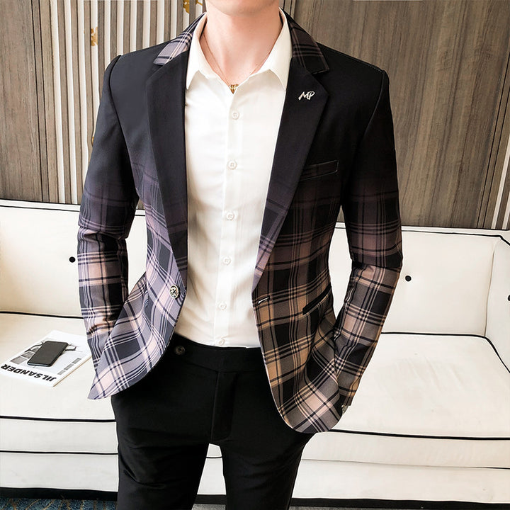 Elegant checked blazer for men with modern cut and refined details Lune London