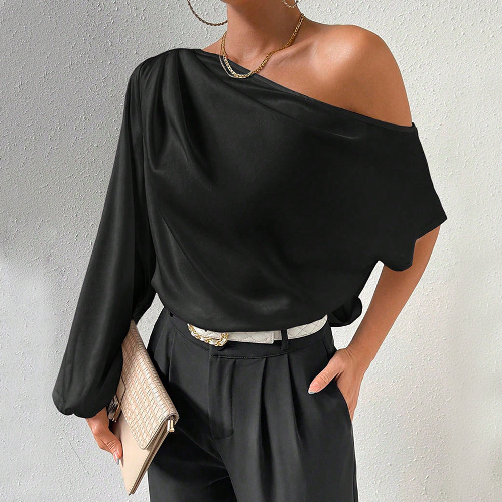 Asymmetrical top for women with elegant puff sleeves Chic & Stil