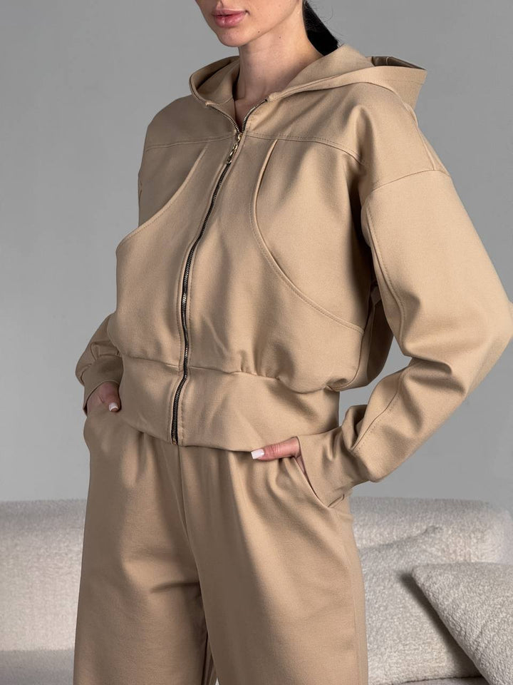 Women’s casual hooded jacket with high-quality zipper Chic & Stil