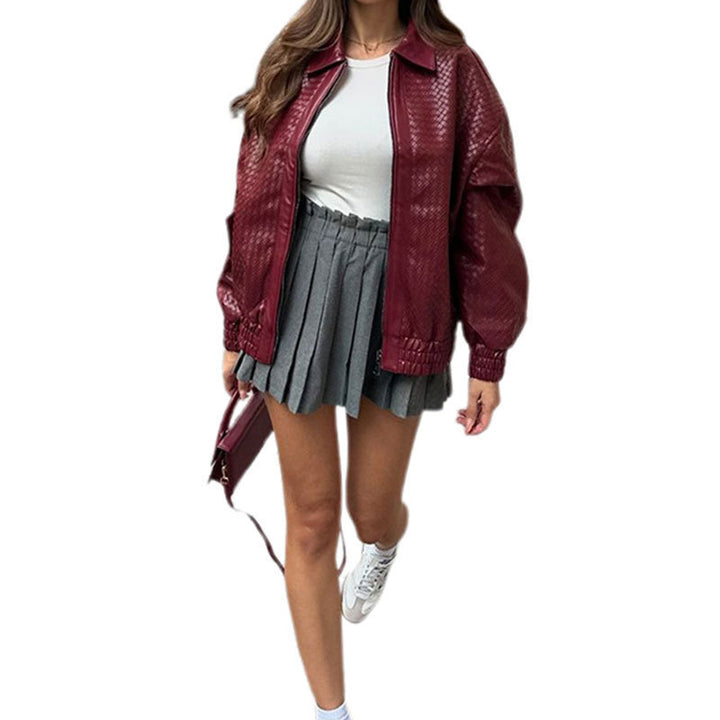 Oversized faux leather jacket for women in modern style Lune London